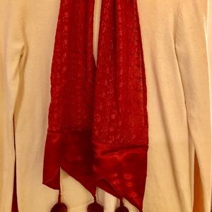 NEW SCARF with ornate balls - BEAUTIFUL COLORS!